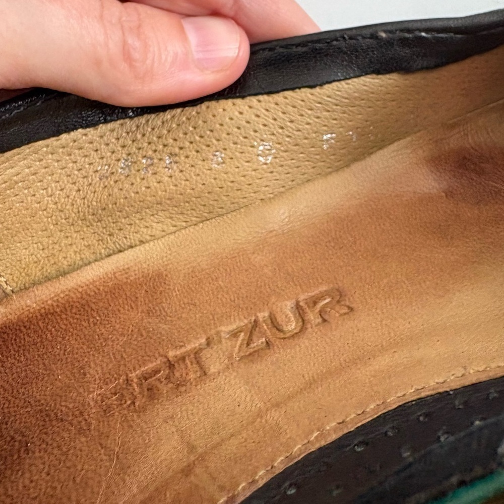 Robert Zur Black Woven Leather Flats - Picture 6 of 8